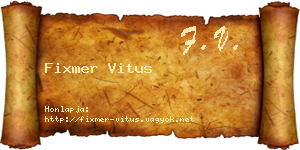 Fixmer Vitus névjegykártya